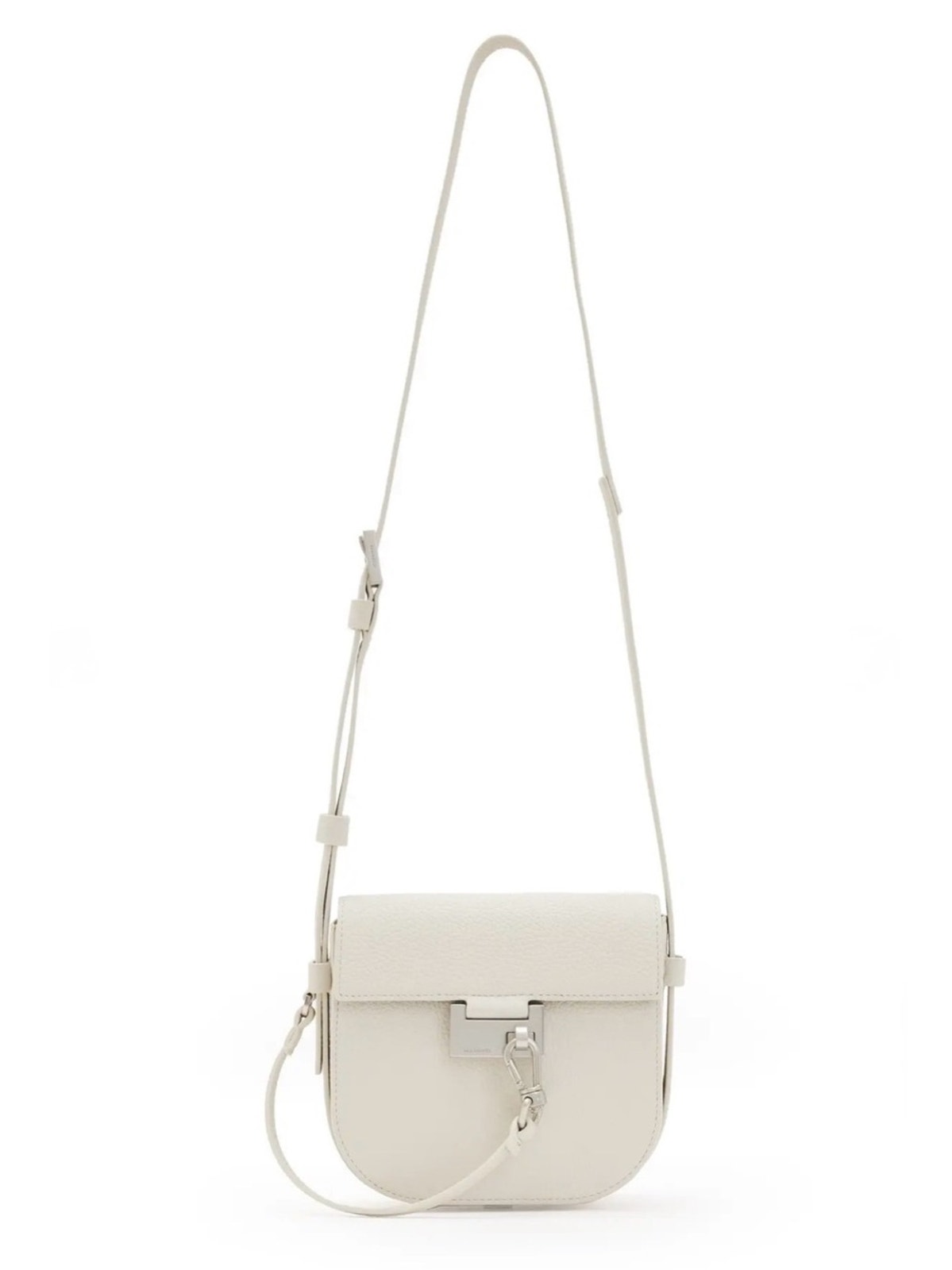 Allsaints Ida Crossbody White Pebbled Leather Bag